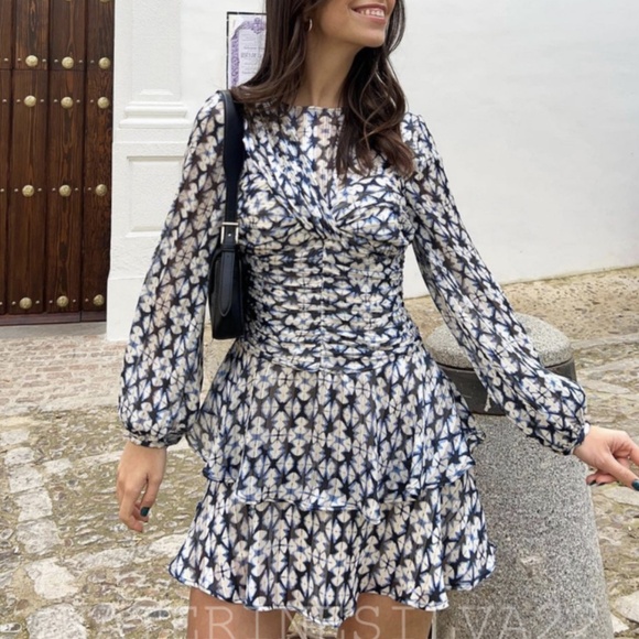 Zara Dresses & Skirts - NWT ZARA METALLIC THREAD PRINTED MINI DRESS S